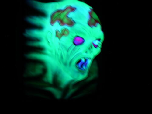 12-This is the face protruding from the wall in the pitch black hallway for the 2007 haunt.