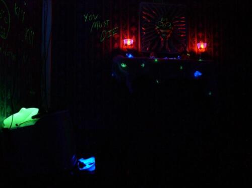 07-This is Jeff's room under the black lights for the 2007 haunt.